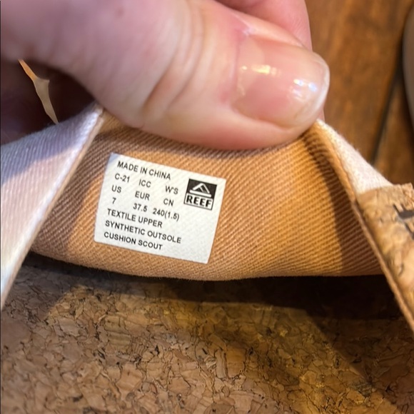 WOMEN'S REEF WATERCOLOR CORK CUSHION SCOUT SLIDE ON BEACH SANDALS SIZE 7 - Picture 8 of 8